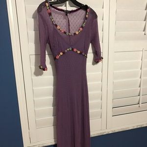 Lilac Betsy Johnson stretch mesh dress.